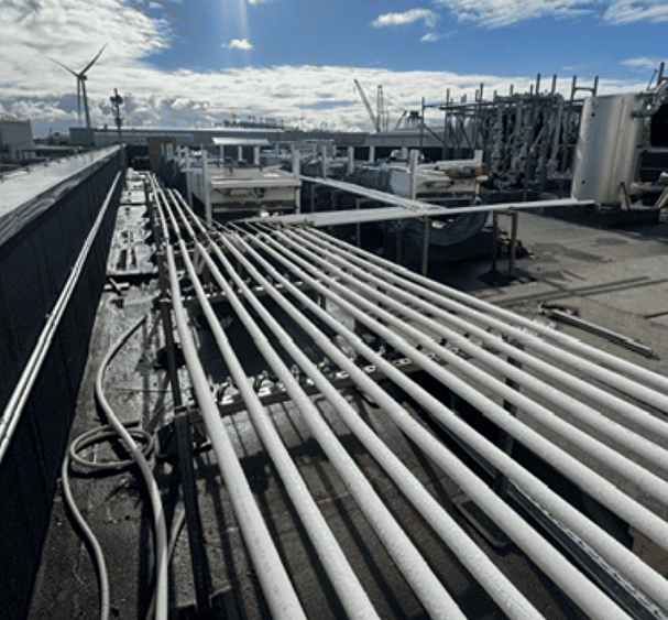Koelleidingwerk voor industrieel project in Rotterdam